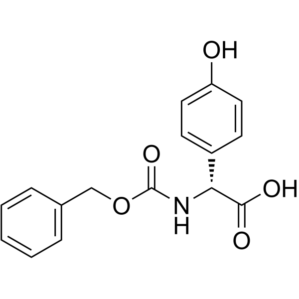 N-苄氧羰基-4-羟基-D-2-苯基甘氨酸结构式