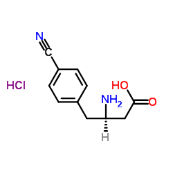 (r)-3-amino-4-(4-cyanophenyl)butanoic acid hydrochloride Structure