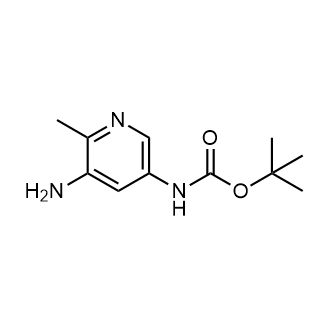 (5-氨基-6-甲基吡啶-3-基)氨基甲酸叔丁酯结构式