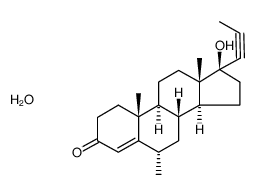 17β-hydroxy-6α-methyl-17-(1-propynyl)androst-4-en-3-one monohydrate结构式
