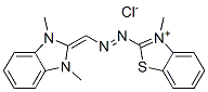 2-[[(1,3-二氢-1,3-二甲基-2H-苯并咪唑-2-亚基)甲基]偶氮]-3-甲基苯并噻唑翁氯化物结构式