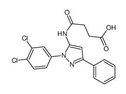 4-[[2-(3,4-dichlorophenyl)-5-phenylpyrazol-3-yl]amino]-4-oxobutanoic acid结构式