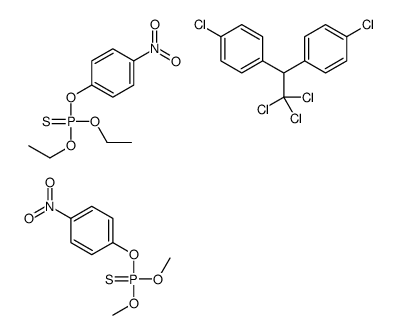 1-chloro-4-[2,2,2-trichloro-1-(4-chlorophenyl)ethyl]benzene,diethoxy-(4-nitrophenoxy)-sulfanylidene-λ5-phosphane,dimethoxy-(4-nitrophenoxy)-sulfanylidene-λ5-phosphane Structure