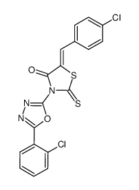 5-(4-chloro-benzylidene)-3-[5-(2-chloro-phenyl)-[1,3,4]oxadiazol-2-yl]-2-thioxo-thiazolidin-4-one结构式