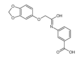 3-[[2-(1,3-benzodioxol-5-yloxy)acetyl]amino]benzoic acid Structure