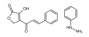 4-hydroxy-3-[(E)-3-phenylprop-2-enoyl]-2H-furan-5-one,phenylhydrazine结构式