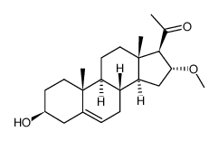 3β-hydroxy-16α-methoxy-5-pregnen-20-one结构式