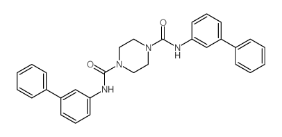 N,N-bis(3-phenylphenyl)piperazine-1,4-dicarboxamide Structure