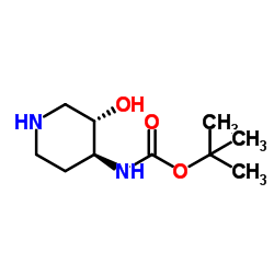 ((3S,4S)-3-羟基哌啶-4-基)氨基甲酸叔丁酯结构式