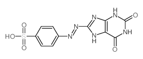 4-[(2,6-dioxo-5,9-dihydropurin-8-yl)diazenyl]benzenesulfonic acid结构式