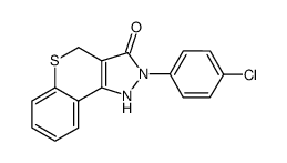 2-(p-chlorophenyl)-1,2,3,4-tetrahydro<1>benzothiopyrano<4,3-c>pyrazol-3-one Structure
