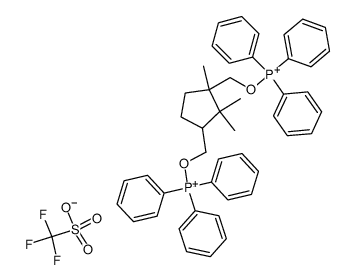 (+)-(1R,3S)-1,2,2-trimethylcyclopentane-1,3-diylbis[(methyleneoxy)triphenylphosphonium triflate] Structure