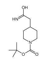 4-(2-氨基-2-氧代乙基)哌啶-1-羧酸叔丁酯结构式