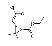 (+/-) Trans Ethyl 3-(β,β-dichlorovinyl)-2,2-dimethylcyclopropane-1-carboxylate Structure