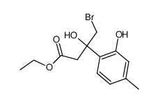 ethyl 4-bromo-3-hydroxy-3-(2-hydroxy-4-methylphenyl)butyrate Structure