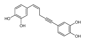 4-[(E)-5-(3,4-dihydroxyphenyl)pent-1-en-4-ynyl]benzene-1,2-diol结构式