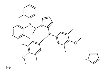 (R)-1-{(SP)-2-[双(4-甲氧基-3,5-二甲苯基)膦]二茂铁基}-乙基双(2-甲苯基)膦结构式