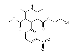 2-hydroxyethyl methyl 1,4-dihydro-2,6-dimethyl-4-(3-nitrophenyl)-3,5-pyridinedicarboxylate结构式