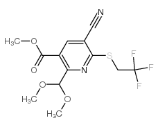 5-氰基-2-(二甲氧基甲基)-6-(2,2,2-三氟乙基硫代)烟酸甲酯结构式