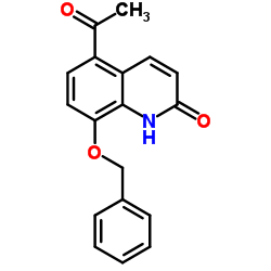 5-乙酰基-8-(苯甲氧基)-2-喹啉酮结构式
