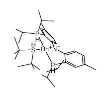 (N(C6H3(CH3)P(CH(CH3)2)2)2)Rh(di-tert-butyl sulfide) Structure