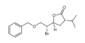(3S,5S)-5-[(1R)-2-benzyloxy-1-bromoethyl]-3-isopropyltetrahydrofuran-2-one Structure