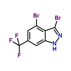 3,4-Dibromo-6-(trifluoromethyl)-1H-indazole Structure