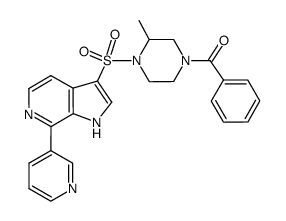 [3-methyl-4-(7-pyridin-3-yl-1H-pyrrolo[2,3-c]pyridine-3-sulfonyl)piperazin-1-yl]phenylmethanone结构式