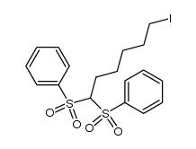 (6-iodohexane-1,1-diyldisulfonyl)dibenzene结构式