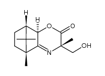 (1R,4S,7R,8S)-1,4,11,11-tetramethyl-4-(hydroxymethyl)-6-oxa-3-aza-tricyclo[6.2.1.02,7]undec-2-en-5-one结构式