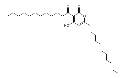 3-dodecanoyl-4-hydroxy-6-undecyl-2H-pyran-2-one结构式