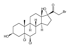 21-bromo-5,6β-dichloro-3β,17-dihydroxy-5α-pregnan-20-one Structure