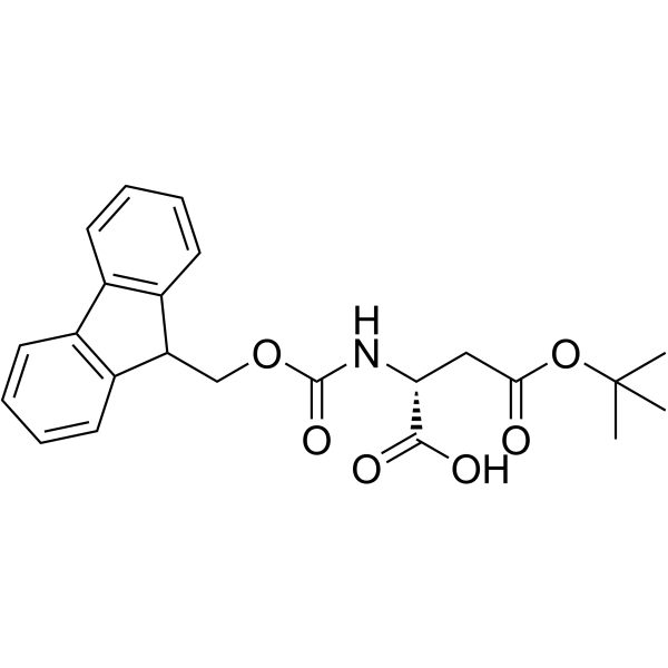 N-芴甲氧羰基-D-天冬氨酸-4-叔丁酯结构式