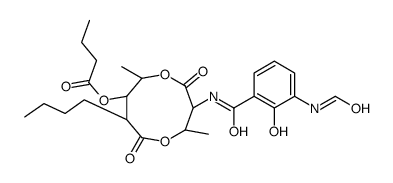 [(2R,3S,6S,7R,8R)-8-butyl-3-[(3-formamido-2-hydroxybenzoyl)amino]-2,6-dimethyl-4,9-dioxo-1,5-dioxonan-7-yl] butanoate Structure