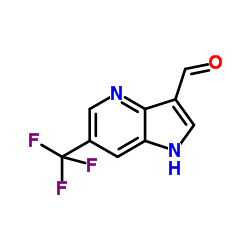 6-(三氟甲基)-1H-吡咯并[3,2-b]吡啶-3-羧醛结构式