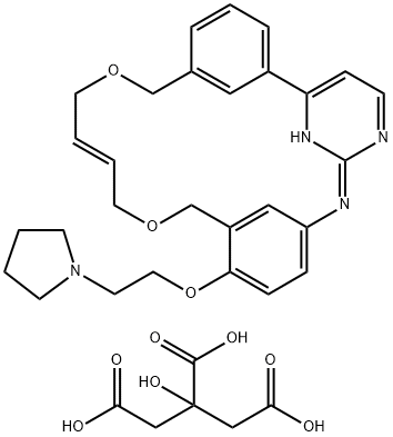 14,19-Dioxa-5,7,27-triazatetracyclo[19.3.1.12,6.18,12]heptacosa-1(25),2,4,6(27),8,10,12(26),16,21,23-decaene, 11-[2-(1-pyrrolidinyl)ethoxy]-, 2-hydroxy-1,2,3-propanetricarboxylate (1:1) Structure