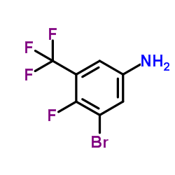 3-溴-4-氟-5-(三氟甲基)苯胺结构式