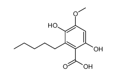 3,6-dihydroxy-4-methoxy-2-pentylbenzoic acid Structure