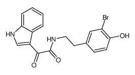 N-[2-(3-bromo-4-hydroxyphenyl)ethyl]-2-(1H-indol-3-yl)-2-oxoacetamide结构式