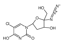 1-[(2R,4S,5R)-5-azido-4-hydroxy-5-(hydroxymethyl)oxolan-2-yl]-5-chloropyrimidine-2,4-dione Structure