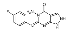 5-amino-6-(4-fluoroanilino)-1H-pyrazolo[3,4-d]pyrimidin-4-one结构式