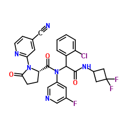 1-(4-氰基-2-吡啶基)-5-氧代-L-脯氨酰-2-(2-氯苯基)-N-(3,3-二氟环丁基)-N2-(5-氟-3-吡啶基)甘氨酰胺结构式