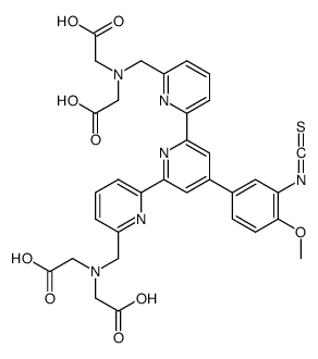 4-(3-isothiocyanate-4-methoxyphenyl)-6,6''-bis(N,N-di-(carboxymethylaminomethyl))-2,2'-6',2''-terpyridine structure