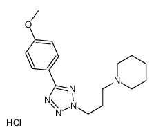 1-[3-[5-(4-methoxyphenyl)tetrazol-2-yl]propyl]piperidine,hydrochloride Structure