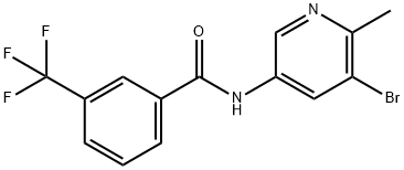 N-(5-溴-6-甲基-3-吡啶基)-3-(三氟甲基)苯甲酰胺结构式