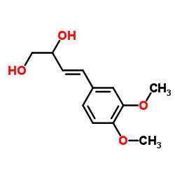4-(3,4-二甲氧基苯基)-3-丁烯-1,2-二醇结构式