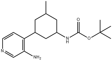 (3-(3-氨基吡啶-4-基)-5-甲基环己基)氨基甲酸叔丁酯结构式