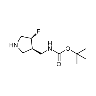 (((3R,4S)-4-氟吡咯烷-3-基)甲基)氨基甲酸叔丁酯结构式