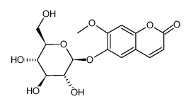 6-甲氧基香豆素-7-0-beta-D-吡喃葡萄糖苷结构式