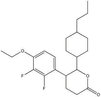 6-(反式-4-丙基环己基)-3-(4-乙氧基-2,3-二氟苯基)四氢吡喃-2-酮结构式